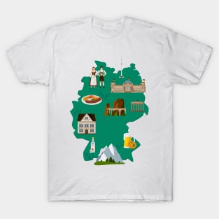 Germany Map with German Typical T-Shirt